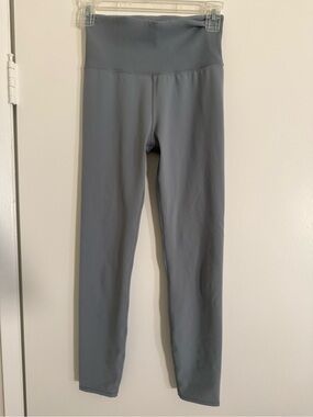 Viori High-Rise Ribbed Waist Gray Leggings